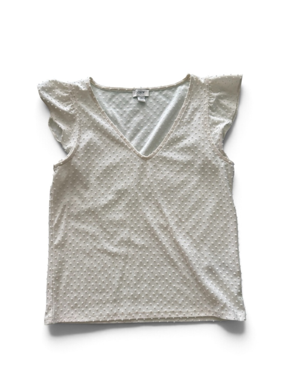 J. Crew Swiss dot flutter sleeve top